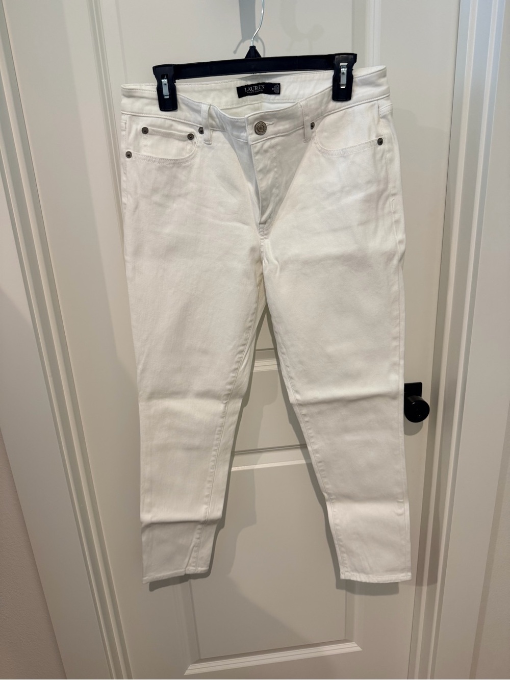 Lauren Ralph Lauren White Cropped Slim Jeans